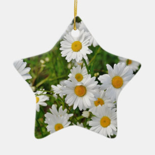 White Daisy Blume Keramikornament