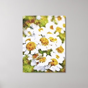 White Daisy Blume - Malerei Art Wrapped Canvas Leinwanddruck