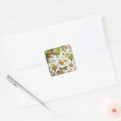 White Daisy Blume - Malsticker Quadratischer Aufkleber (Umschlag)