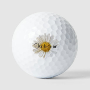 White Daisy Blume mit Individuelle Name Golfball