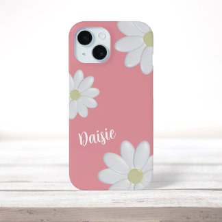 White Daisy Blume Niedlich Lachs Pink Girly Floral Case-Mate iPhone Hülle