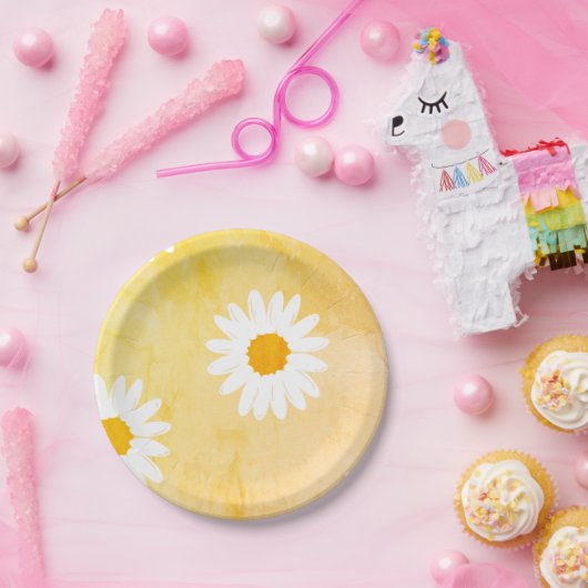 White Daisy Blume Pappteller (Party)