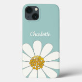 White Daisy Blume Personalize Name Birthday Case-Mate iPhone Hülle (Rückseite)