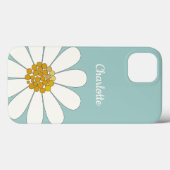 White Daisy Blume Personalize Name Birthday Case-Mate iPhone Hülle (Rückseite (Horizontal))
