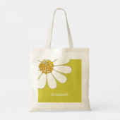 White Daisy Blume Personalize Name Birthday Tasche (Rückseite)