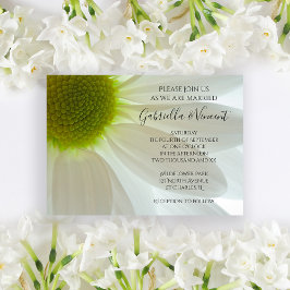 White Daisy Blume Petals Wedding Einladung