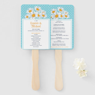 White Daisy Blume Punkt Muster Blumenzange Fächer