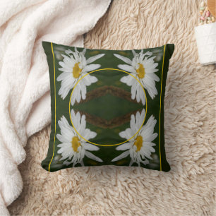 White Daisy Blume Rahmen hinzufügen Ihr eigenes Fo Kissen
