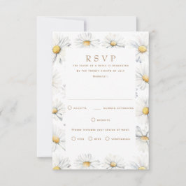 White Daisy Blume RSVP-Karte für Hochzeiten RSVP Karte