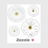 White Daisy Blume Set Aufkleber (Blatt)