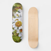 White Daisy Blume - Skateboard Malerei (Vorderseite)