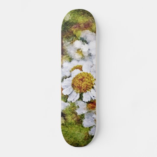 White Daisy Blume - Skateboard Malerei (Vorderseite)