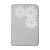 White Daisy Blume Trio Silver Gray Badematte (Vorderseite Vertikal)