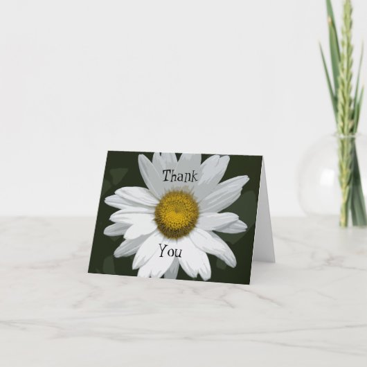 White Daisy Blume Vielen Dank Dankeskarte (Vorderseite)