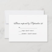 White Daisy Blume Wedding RSVP Response Card Karte (Rückseite)