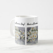 White Daisy Bouquet Blume Kaffeetasse (Vorderseite Links)