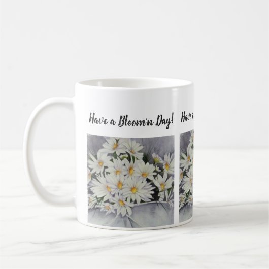 White Daisy Bouquet Blume Kaffeetasse (Links)