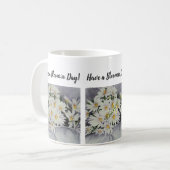 White Daisy Bouquet Blume Kaffeetasse (Vorderseite Links)