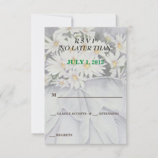 WHITE DAISY BOUQUET CUSTOMIZABLE RSVP CARDS KARTE (Vorderseite)