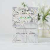 WHITE DAISY BOUQUET CUSTOMIZABLE RSVP CARDS KARTE (Stehend Vorderseite)