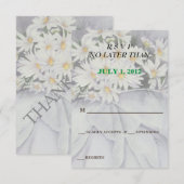 WHITE DAISY BOUQUET CUSTOMIZABLE RSVP CARDS KARTE (Vorne/Hinten)