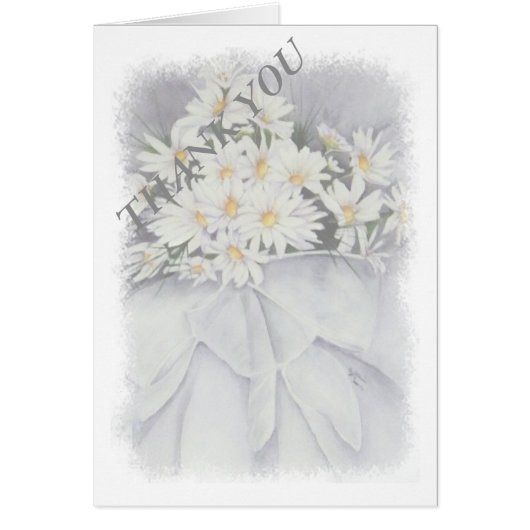 WHITE DAISY BOUQUET DANKE CARD (Vorne)