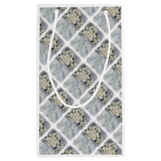 WHITE DAISY BOUQUET GIFT BAG KLEINE GESCHENKTÜTE (Rückseite)