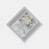 White Daisy Bouquet Party Serviette (Ecke)