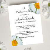 White Daisy Celebration of Life Card Einladung