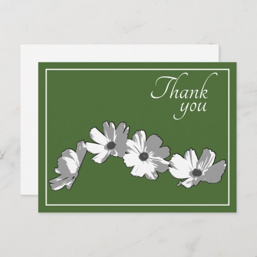 White Daisy Chain Green Hintergrund Vielen Dank Postkarte (Vorne/Hinten)