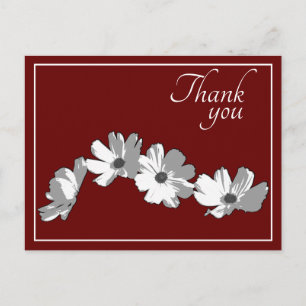 White Daisy Chain Red Background Vielen Dank Postkarte