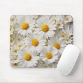 White Daisy Collection Mousepad (Mit Mouse)
