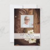 White Daisy Cowboy Boot Funeral Memorial Beileid Dankeskarte (Vorderseite)