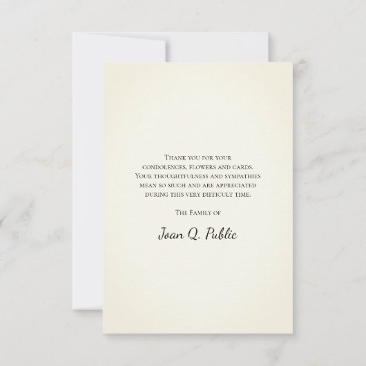 White Daisy Cowboy Boot Funeral Memorial Beileid Dankeskarte (Rückseite)