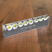 White Daisy Custom Namensplakette (Seite)