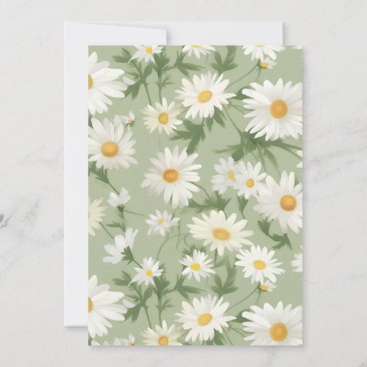 White Daisy Design for Vow Renewal Einladung (Rückseite)