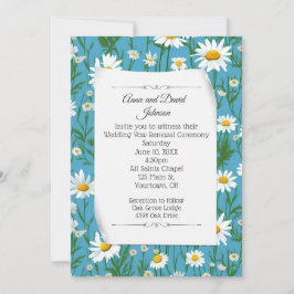 White Daisy Design for Vow Renewal Einladung