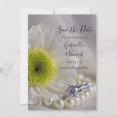 White Daisy Diamond Ring Wedding speichern Sie das Save The Date (Vorderseite)