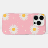 White Daisy Dot Pink Case-Mate iPhone Hülle (Rückseite (Horizontal))