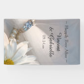 White Daisy Elegance Wedding Banner (Horizontal)