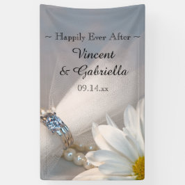 White Daisy Elegance Wedding Banner