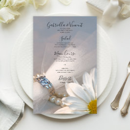 White Daisy Elegance Wedding Menu