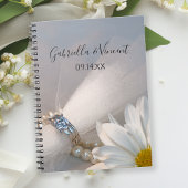 White Daisy Elegance Wedding Notizblock