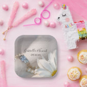 White Daisy Elegance Wedding Pappteller (Party)
