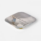White Daisy Elegance Wedding Pappteller (Gewinkelt)