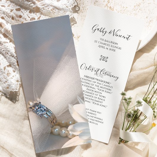 White Daisy Elegance Wedding Program Programm