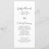 White Daisy Elegance Wedding Program Programm (Rückseite)