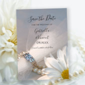 White Daisy Elegance Wedding Save the Date