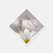 White Daisy Elegance Wedding Serviette (Ecke)