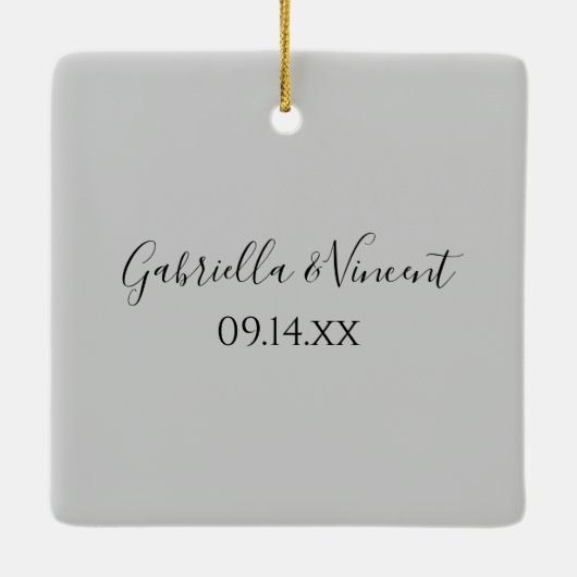 White Daisy Elegance Wir sind Verlobt Keramikornament (Rückseite)